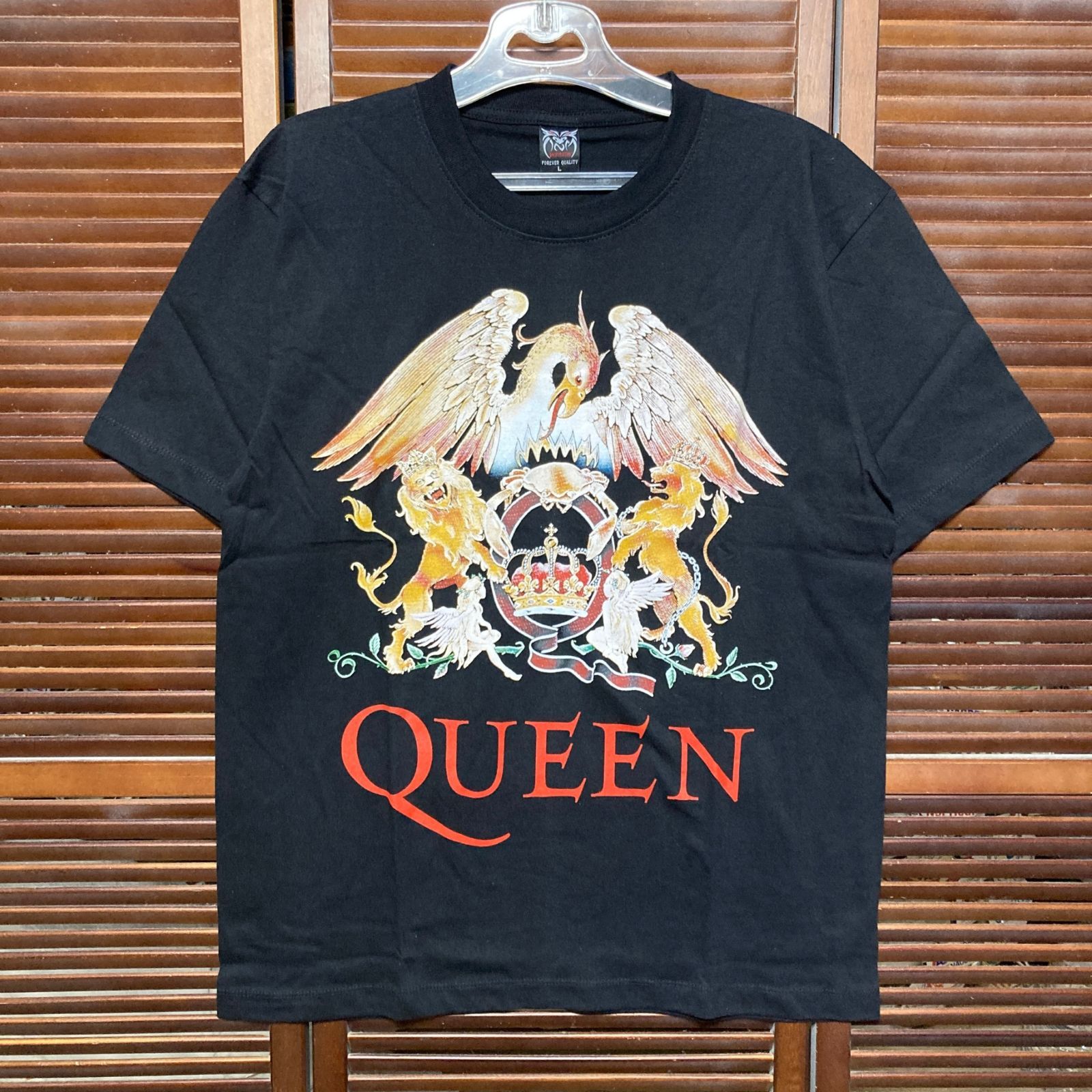 クイーン　QUEEN フレディマーキュリー　黒 Tシャツ tee ティーシャツ バンド ロック ツアー　ライブ　デザイン 両面 プリント 派手 奇抜 古着 ビンテージ vintage パンク メタル ヒップホップ ラッパー アーティスト カットソー