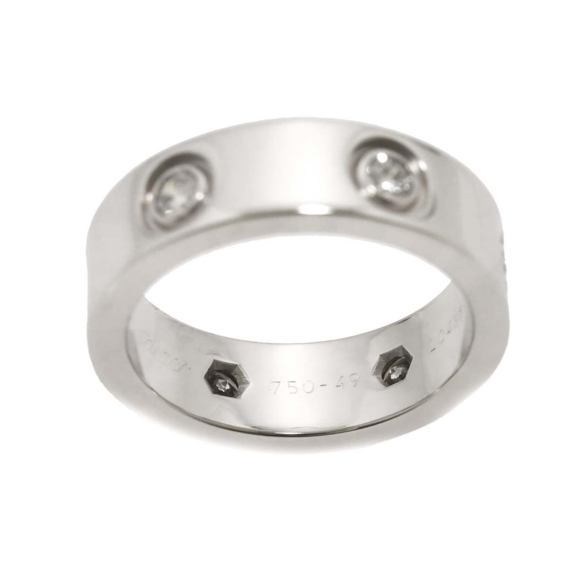 カルティエ Cartier ラブ #49 リング フル ダイヤ K18 WG ホワイト