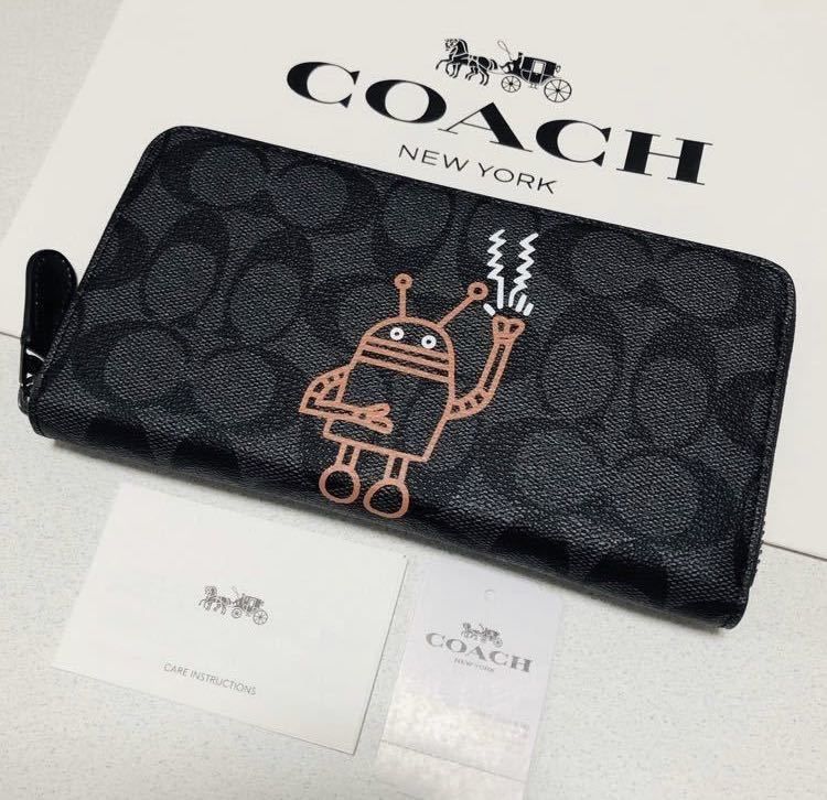 コーチ財布 COACH長財布 F87105 ロボット コーチxキースへリング - 長財布