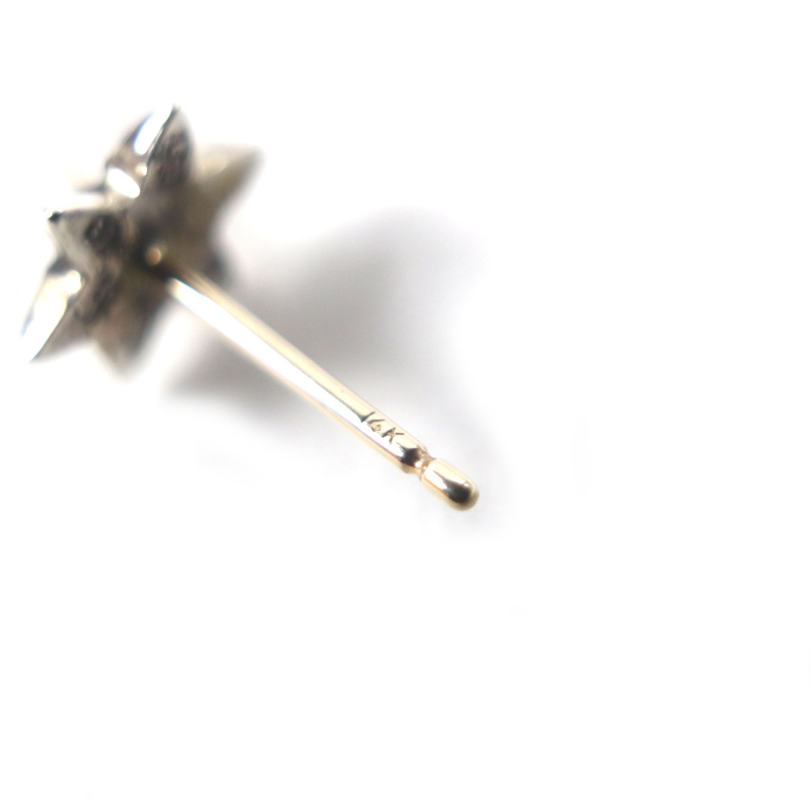 クロムハーツ　フープピアス片耳　925 極美品▽CHROME HEARTS クロムハーツ スター 925 ポスト14K 片耳