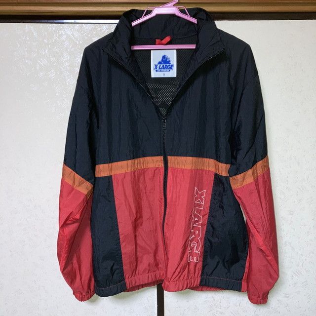エクストララージ × スト２ ナイロンジャケット 赤 黒 オレンジ Sサイズ KANDAIZUMI_COM