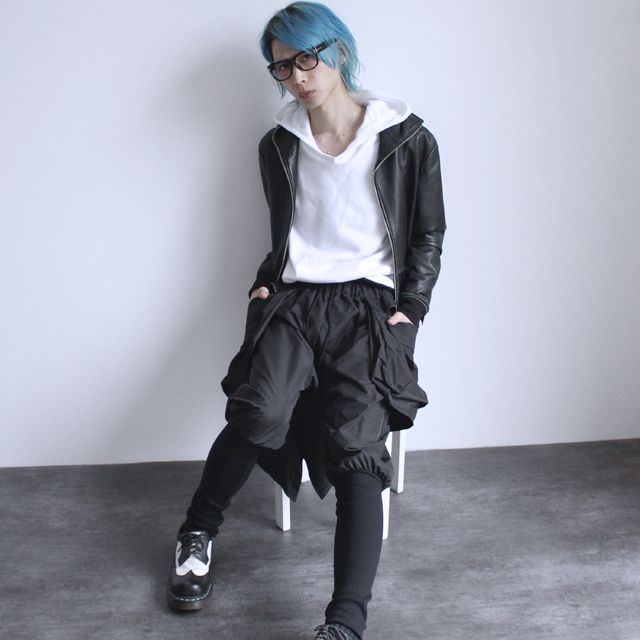 腰巻き風ZIPポケット×燕尾付きミリタリーサルエルジョガーパンツ