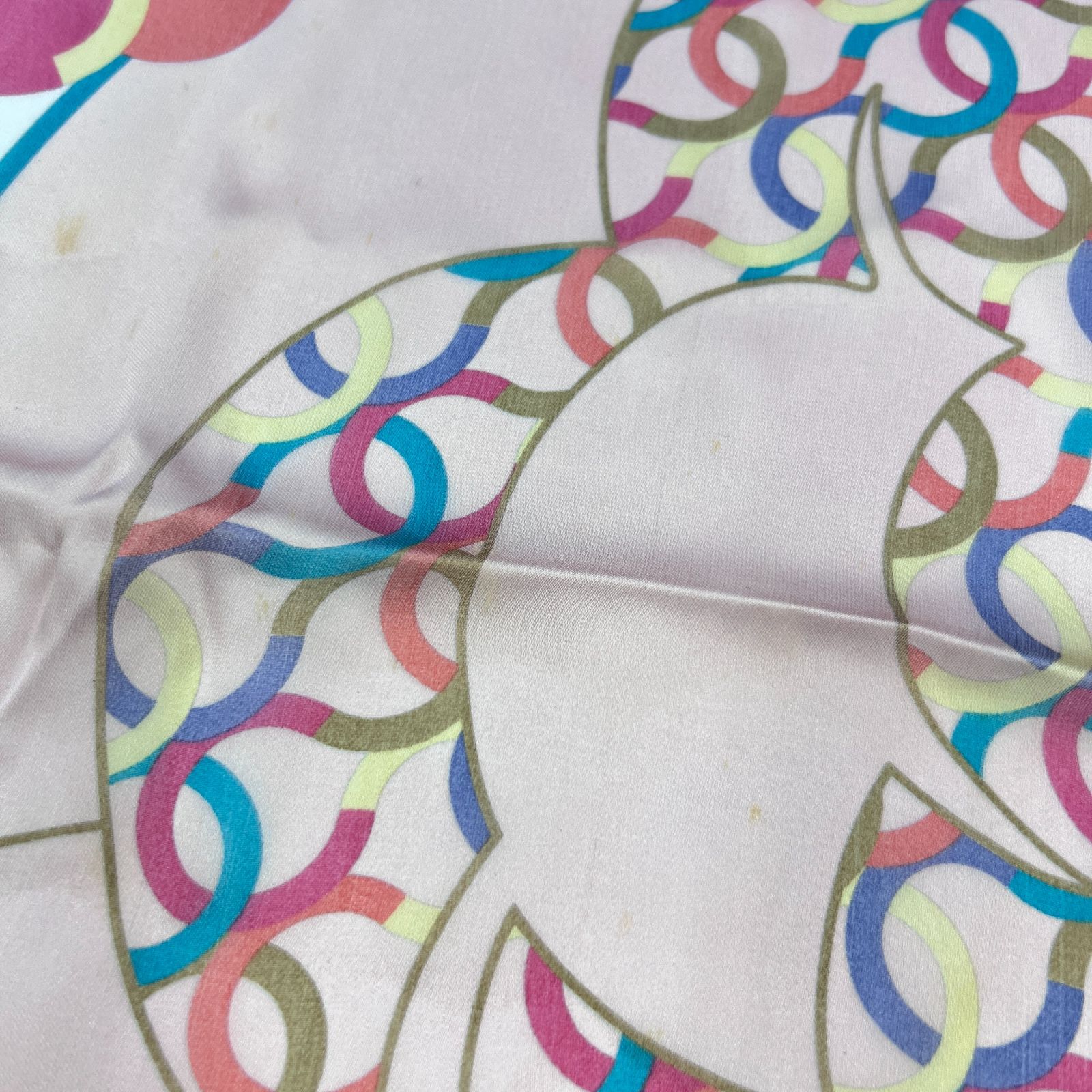 中古】CHANEL シャネル ココマーク スカーフ シルク マルチカラー  