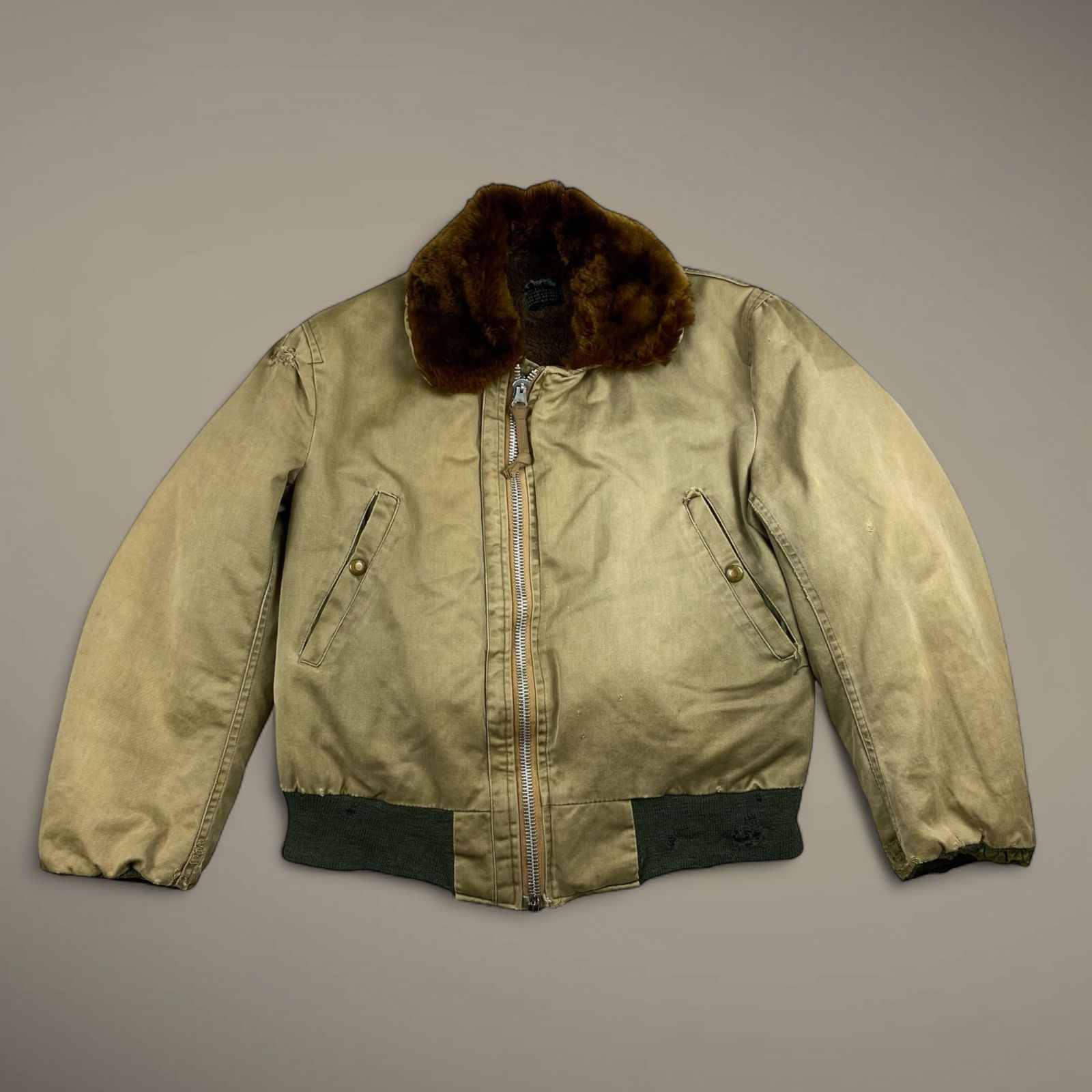 40s US ARMY USAAF / B-15 最初期モデル フライトジャケット 官給品