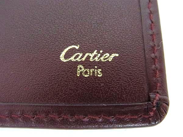 【良品】Cartier カルティエ マストライン 二つ折り財布 ボルドー Cartier カルティエ マストライン 2つ折財布 ボルドー