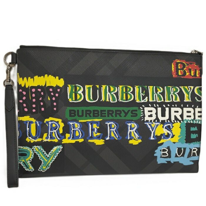BURBERRY クラッチバッグ セカンドバッグ グラフィティ チェック PVC  