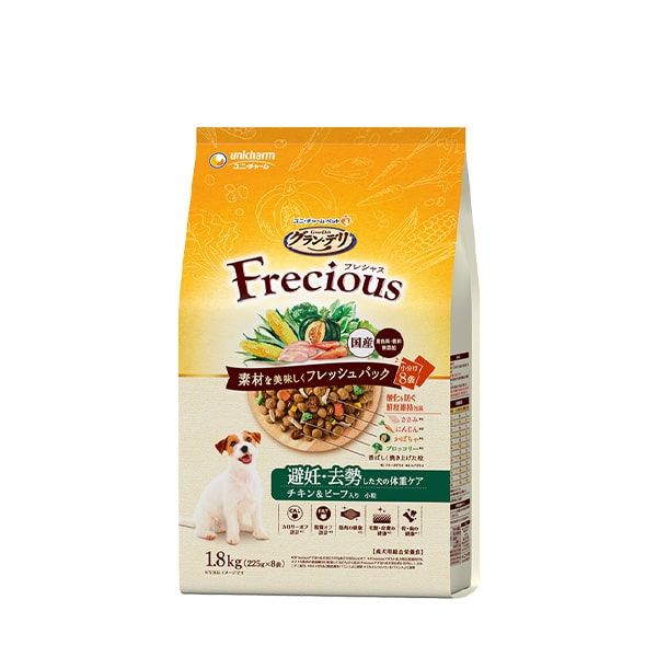 セット ユニ チャーム グラン･デリ Frecious 避妊･去勢した犬の体重ケア チキン-ビーフ入り 1.8 kg