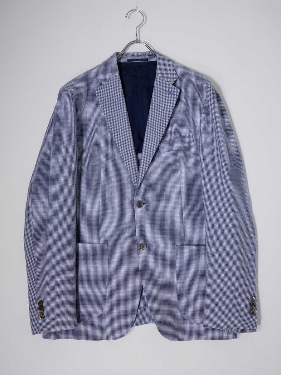 ESTNATIONエストネーション サマーウールxシルクxリネン 千鳥格子