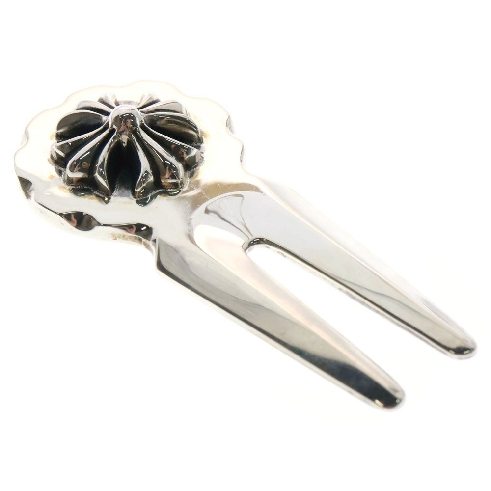CHROME CHROME HEARTS (クロムハーツ) GREEN FORK ゴルフ用具 グリーンフォーク ホースシュー シルバー HEARTSCH GREEN HATクロムハーツロゴ レザーパッチ