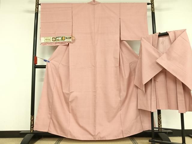 平和屋着物●塩沢紬　アンサンブル　十字絣　残布170cm　証紙付き　正絹　逸品　AAAY1630np 平和屋着物○塩沢紬 アンサンブル 十字絣 残布170cm 証紙付き 正絹