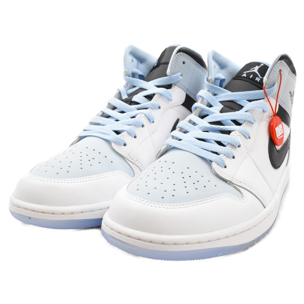 NIKE (ナイキ) AIR JORDAN 1 MID Ice Blue Nubuck エアジョーダン1ミッド アイスブルーヌバック  ミドルカットスニーカーシューズ ホワイト/ライトブルーUS11 DV1308-104 - メルカリ