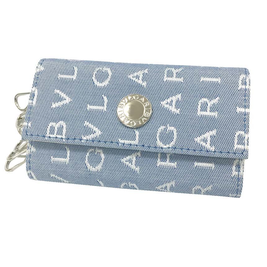 BVLGARI ブルガリ ロゴマニア キーケース 22356 ブルー 未使用 aq9640 