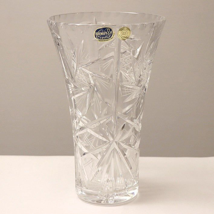 ボヘミアクリスタル　花瓶 高さ約26cm 直径14cm ボヘミアクリスタル 花瓶 高さ約26cm 直径14cm ボヘミアクリスタル