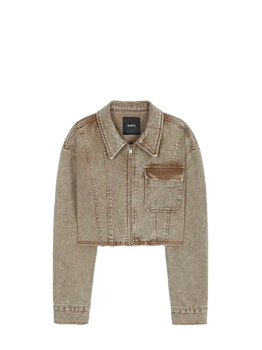 RAIVE レイブ Cropped Denim Jacket in Beige