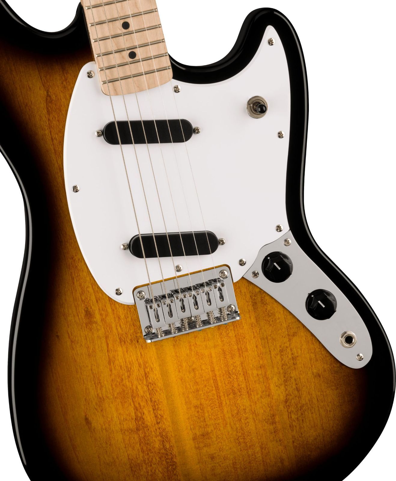 Fender(フェンダー) Squier by Fender スクワイヤー エレキギター Squier Sonic™ Mustang®, Maple Fingerboard, White Pickguard, 2-Color Sunburst ソフトケース付き