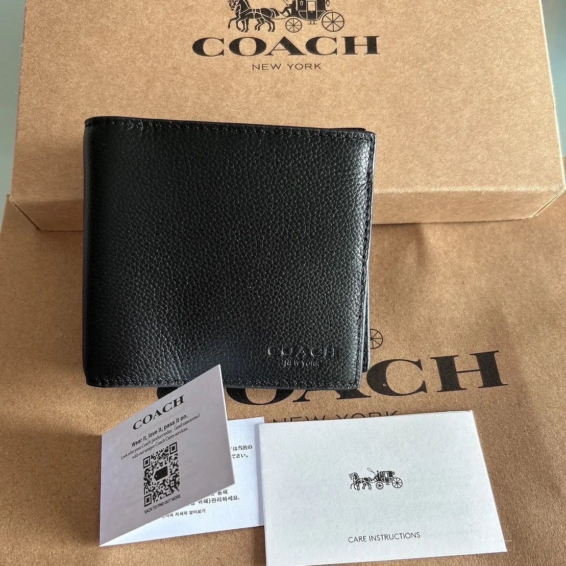 日本正規代理店品 COACH ミッドナイトネイビー クロスグレインレザー 2