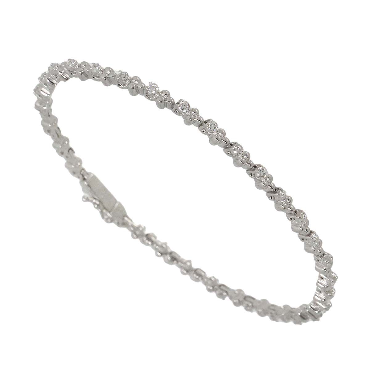 タサキ TASAKI ダイヤ 0.90ct ブレスレット 17.5cm K18 WG