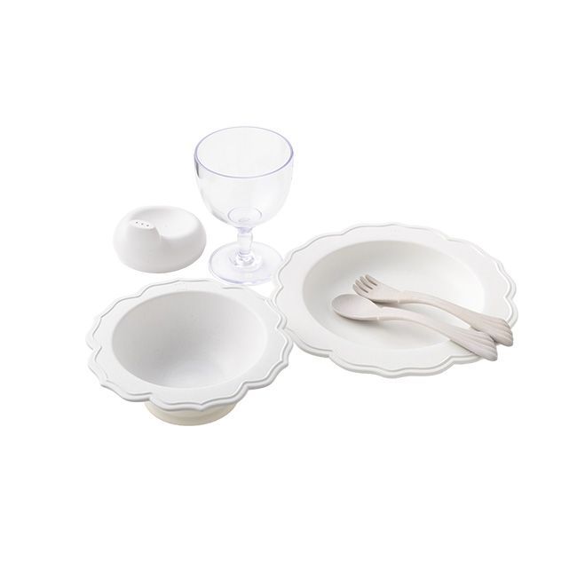 ホワイト ーレ Reale プティパティシエ キッズ食器セット ベビー食器セット 離乳食 手づかみ食べ 出産祝い すくいやすい セット 日本製 お祝い お食い初め ベビー 食器 出産 祝い スプーン フォーク グラス コップ
