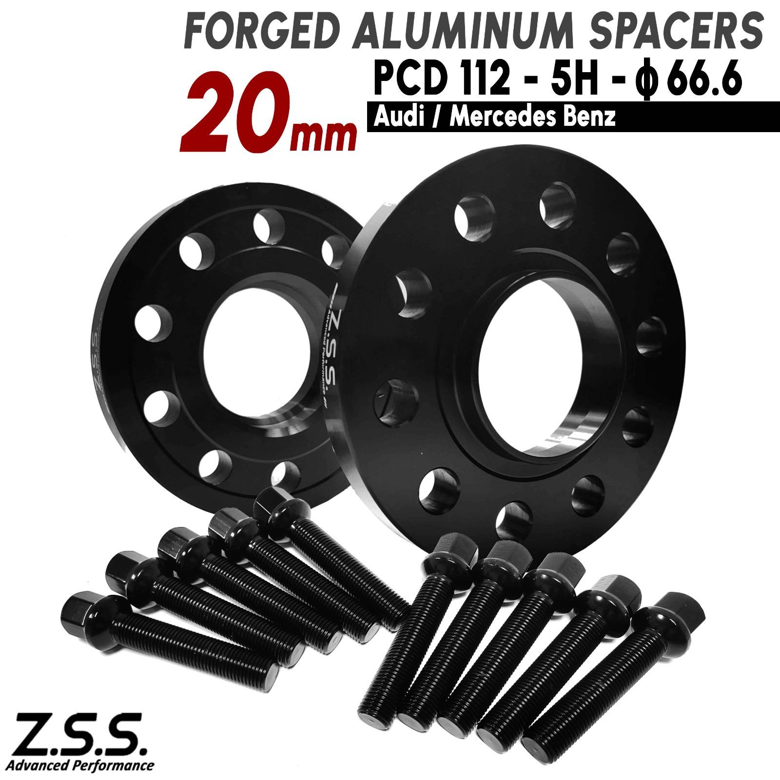 Z.S.S. AP メルセデスベンツ CLSクラス C257 AMG ホイール スペーサー 20mm 5x112 PCD112 ハブ径66.6φ M14xP1.50 R14ボルト付き