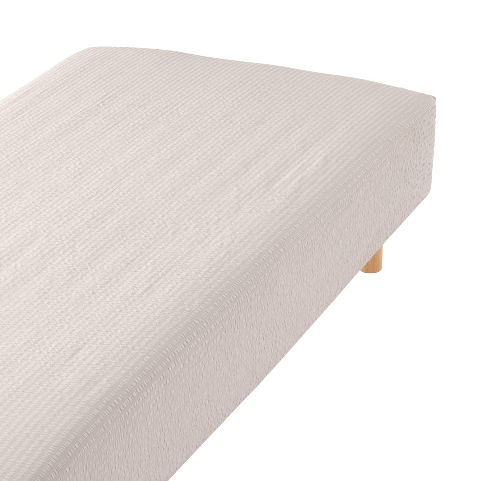 新着商品 120×200×18-28cm 12925415 セミダブルサイズ用 ベージュ アフリカコットンサッカー織ボックスシーツ 無印 MUJI