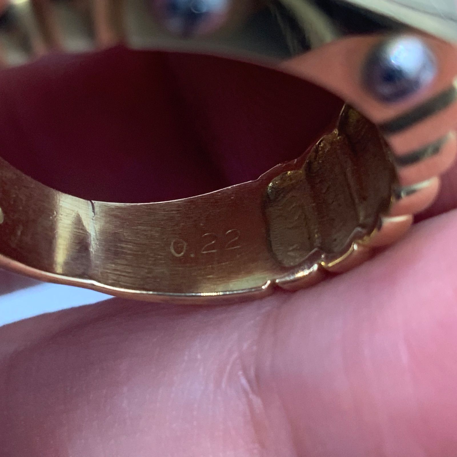 K24】 純金 印台 リング ダイヤモンド シグネットリング 6.93g 20 24金