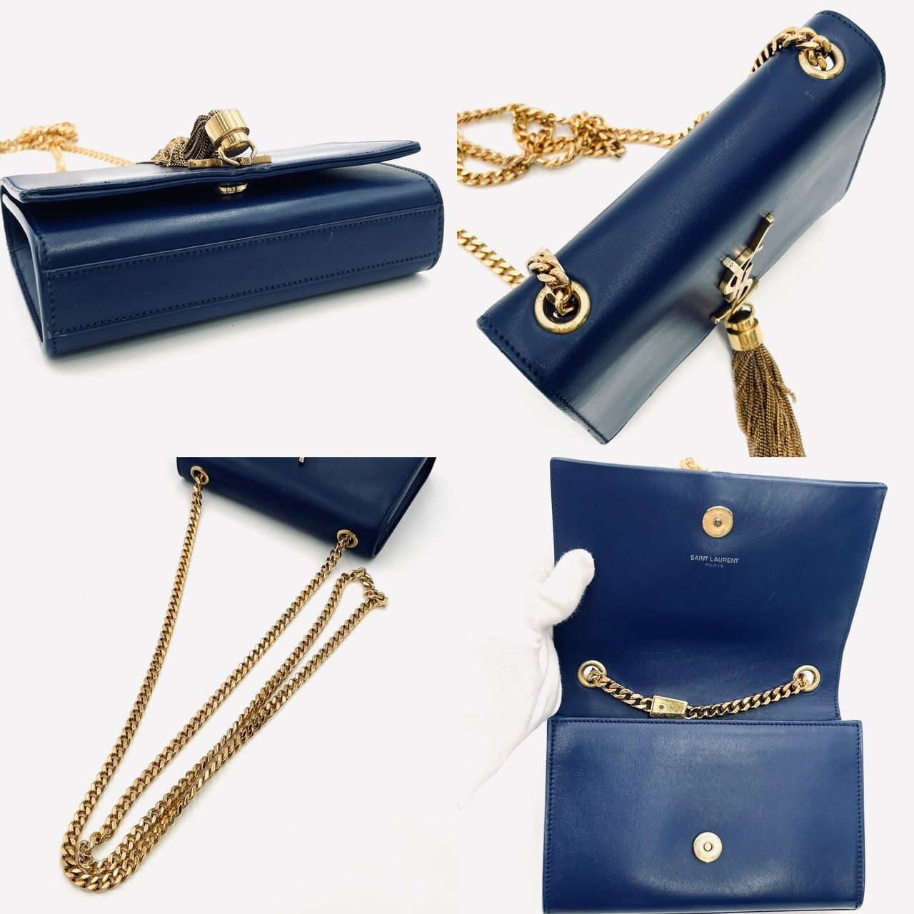 サンローラン SAINT LAURENT ケイトタッセル チェーンウォレット ブルー グレインレザー レディース ショルダーバッグ 楽天市場】【中古】｜SAINT LAURENT サンローラン 452159 ケイト