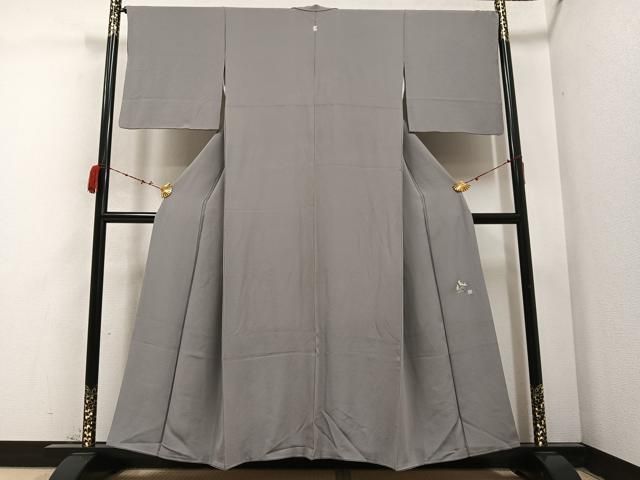 平和屋着物●本草木染作家　圓啓　色無地　薄墨色　正絹　逸品　AABC1746ph 平和屋着物○本草木染作家 圓啓 色無地 薄墨色 正絹 逸品 AABC1746ph