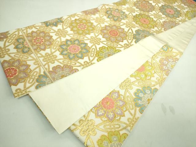 平和屋着物□極上 西陣 川島織物 六通柄 本袋帯 唐織 正倉院花文 金