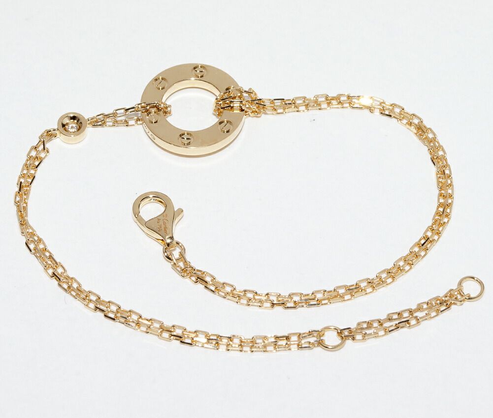 カルティエ ブレスレット K18YG ダイヤ2P(0.03ct) ラブサークル カルティエ ブレスレット K18YG ダイヤ2P(0.03ct) ラブサークル