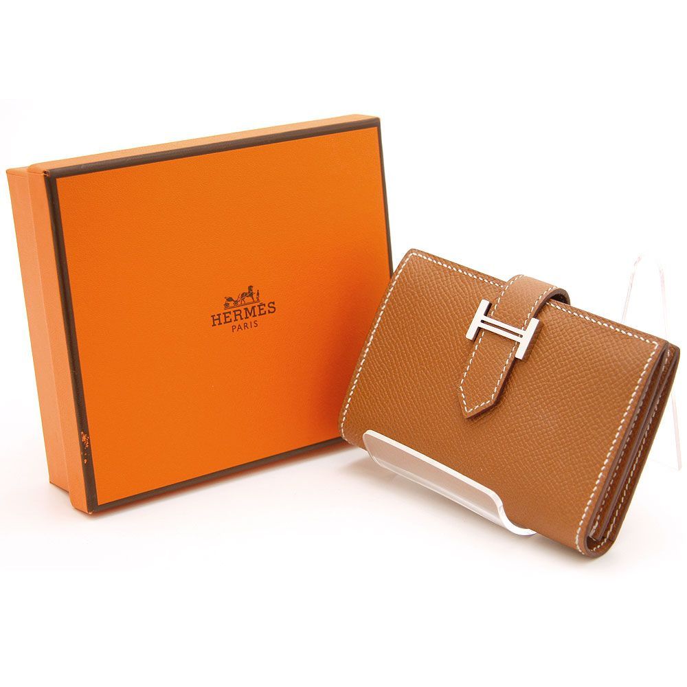 HERMES ベアン 名刺入れ シルバー金具 エルメス ベアン カードホルダー