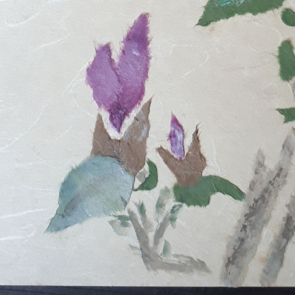 ちぎり絵 花の絵画 ちぎり絵 花の絵画 絵画