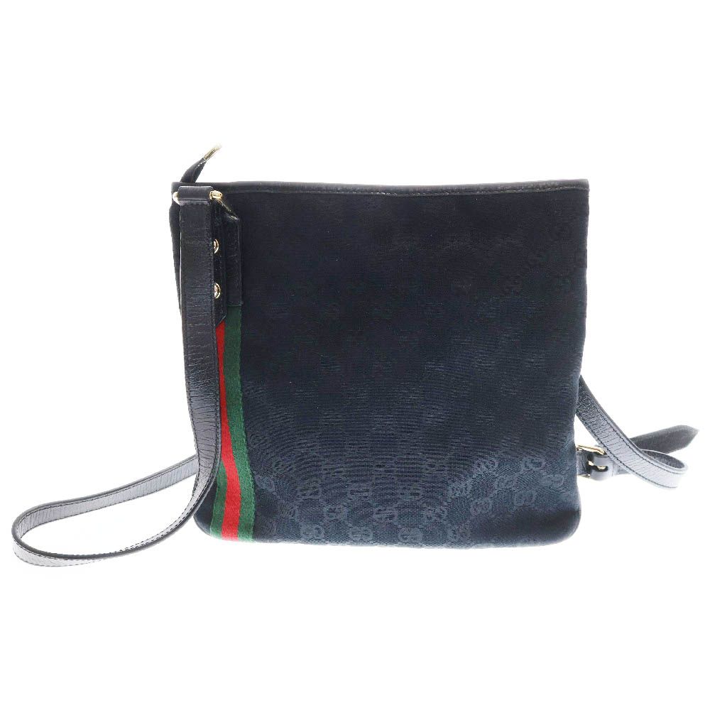 GUCCI (グッチ) GGキャンバス シェリーライン ショルダーバッグ ダーク
