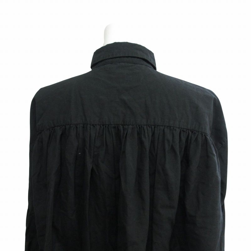 KIJI◆長袖ブラウス/1/コットン/BLK/BBZ1002204A0001 キジ KIJI 近年モデル プルオーバーシャツ ギャザー ブラウス