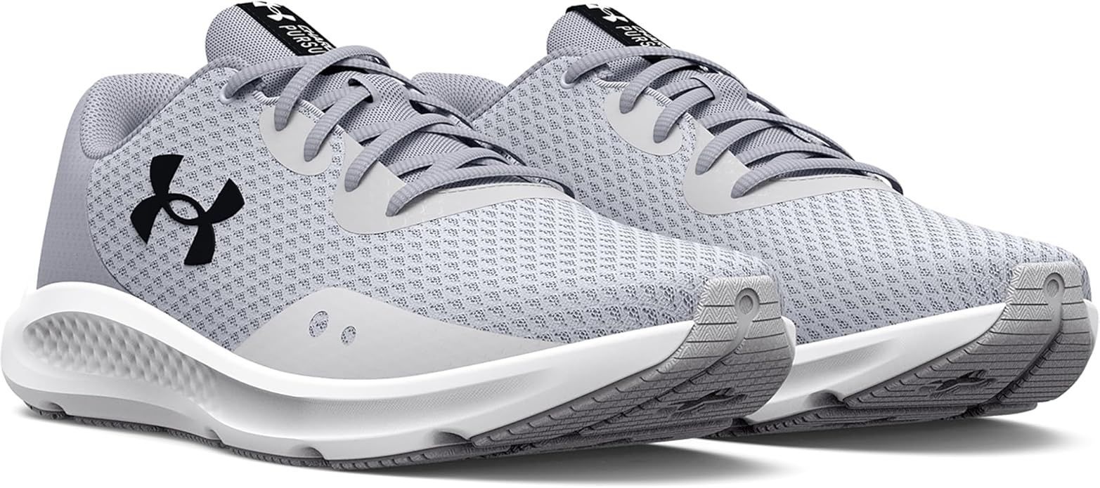 UA W Charged Pursuit 3 24.5cm ハローグレー|モッズグレー|ブラック UNDER ARMOUR|アンダーアーマー UAチャージド パスート3