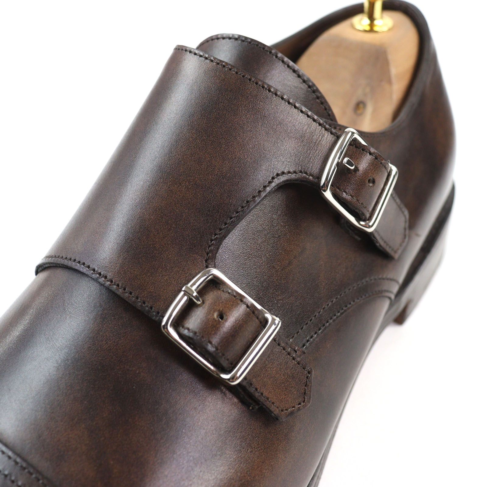未使用品○John Lobb ジョンロブ WILLIAM ミュージアムカーフ ラスト9795 ダブルモンクストラップ キャップトゥ ローファー 8.5 メンズ 未使用品○John Lobb ジョンロブ WILLIAM ウィリアム ミュージアム