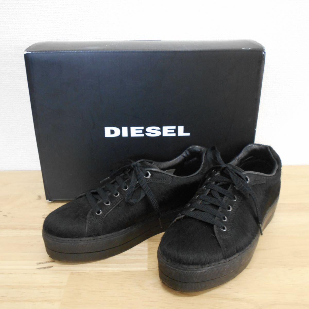 DIESEL ディーゼル 馬革 REAL COW FUR ファー ハラコ スニーカー シューズ 23cm 10116585