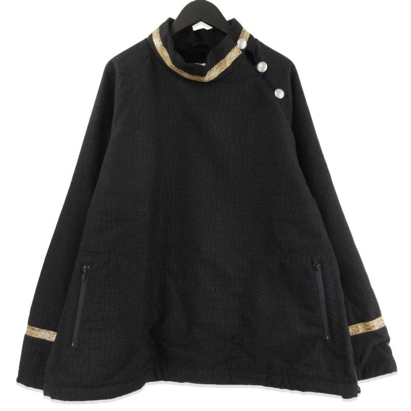 AiE エーアイイー ジャガード プルオーバー ジャケット クロコ柄 Croc Jacquard Pullover Jacket ポリエステル ブラック 黒 L 71013524