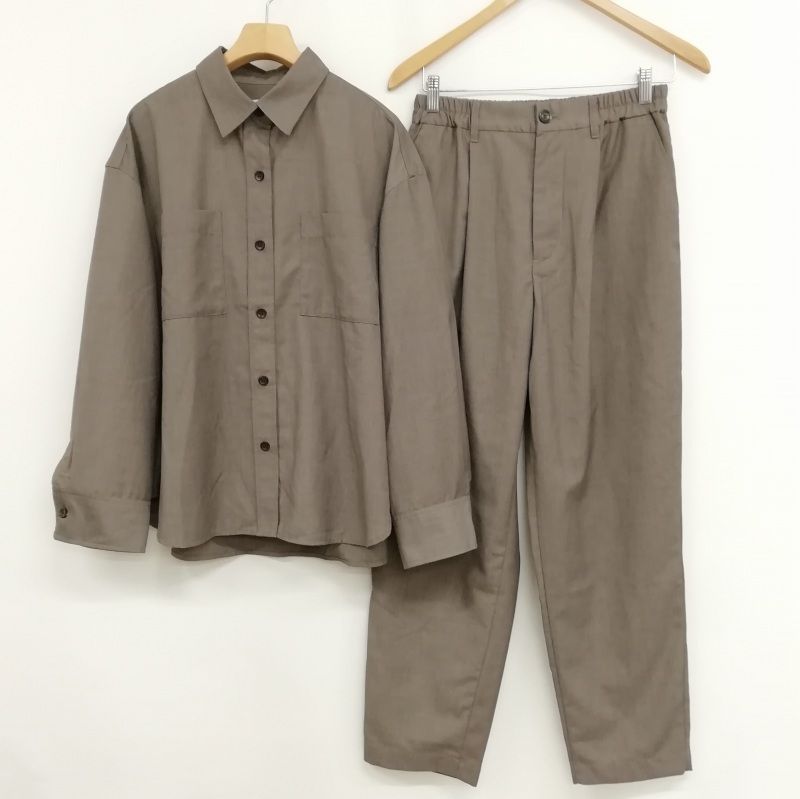 ジャーナルスタンダード レリューム JOURNAL STANDARD relume 24AW ウォッシャブルTR ビッグ シャツ ジャケット イージー テーパード パンツ セットアップ スーツ F | 38 グレー系