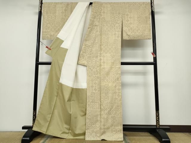 平和屋着物○本場結城玉紬 80亀甲 結織苑 吉祥文 証紙