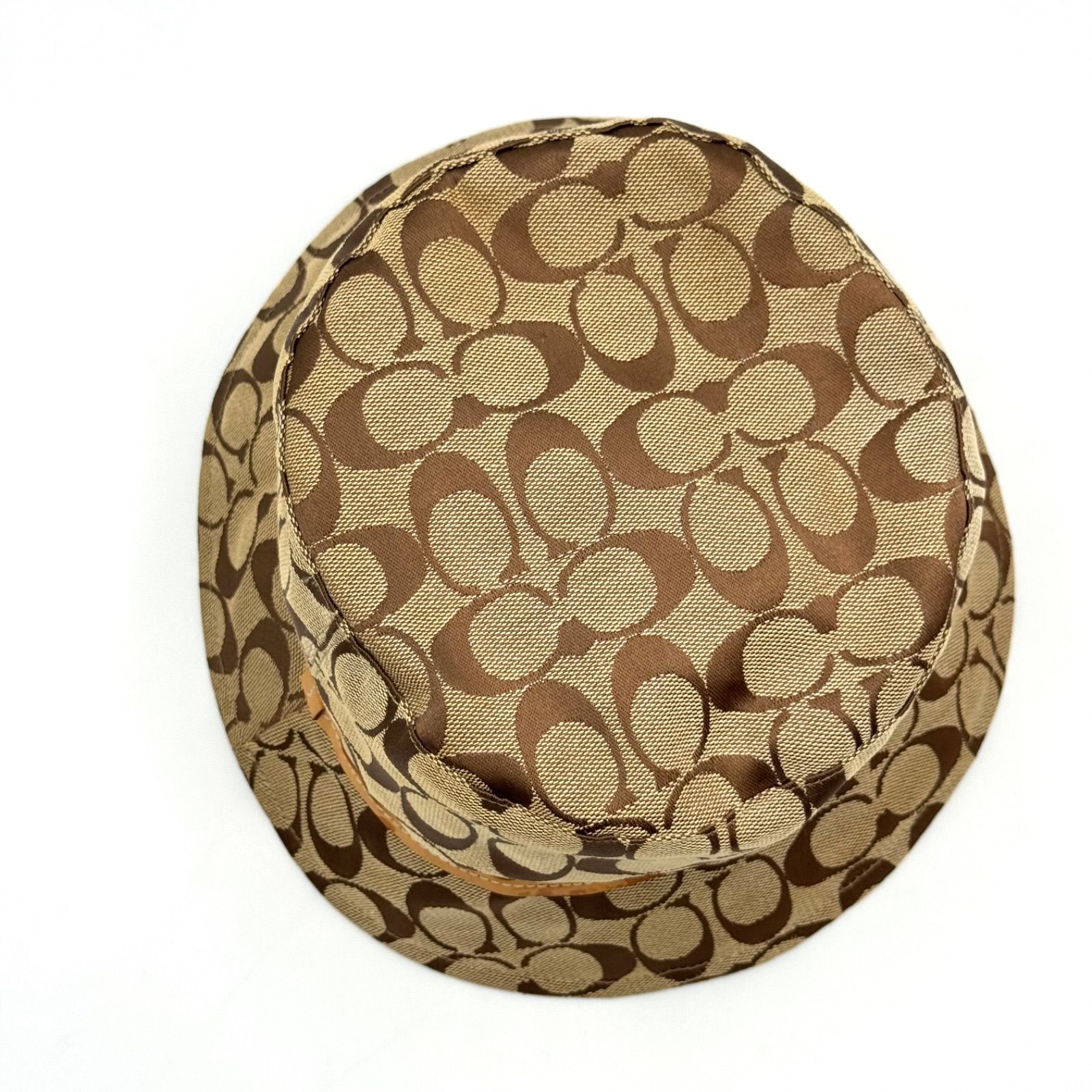 新品 コーチ COACH 帽子 バケットハット M/L シグネチャー柄 ベージュ ✨美品✨COACHバケットハット🧢シグネチャー柄M/Lベージュ