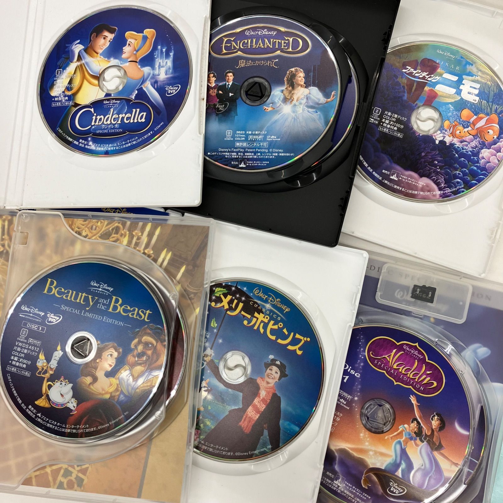 ディズニー　ディズニープリンセス　DVD　まとめ売り　６点　動作未確認