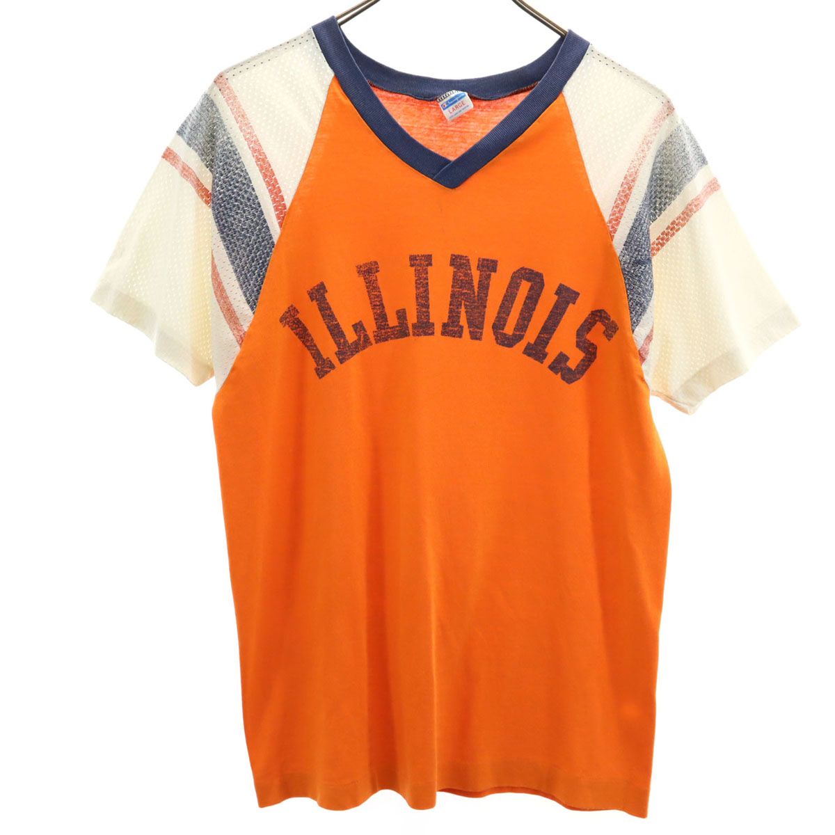Champion チャンピオン 70s ヴィンテージ USA製 バータグ 半袖 Vネック 