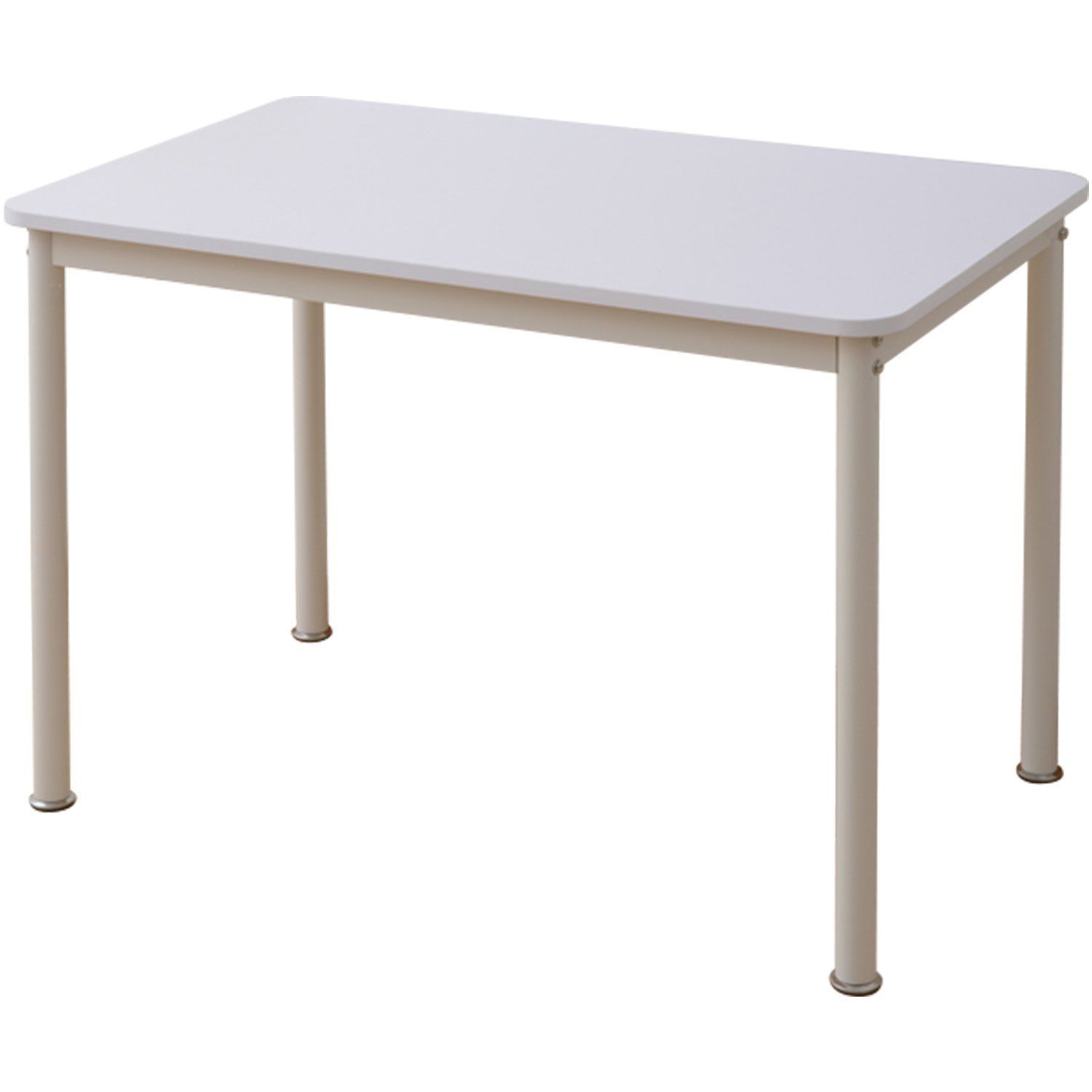 傷や汚れに強い天板|アジャスター付き|角が丸い 組立品 耐荷重80kg 奥行60×高さ70cm オフホワイト|アイボリー 幅100cm パソコンデスク MFD-1060R OW|IV 山善 YAMAZEN