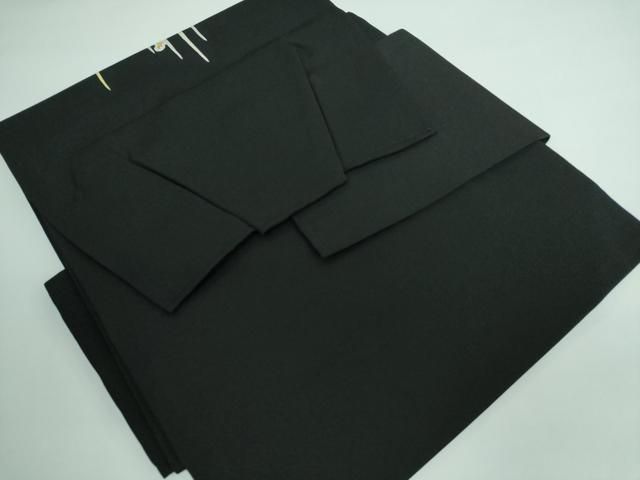 平和屋本店□極上 本加賀友禅作家 中町博志 塩瀬 つけ帯 枝葉文 黒地