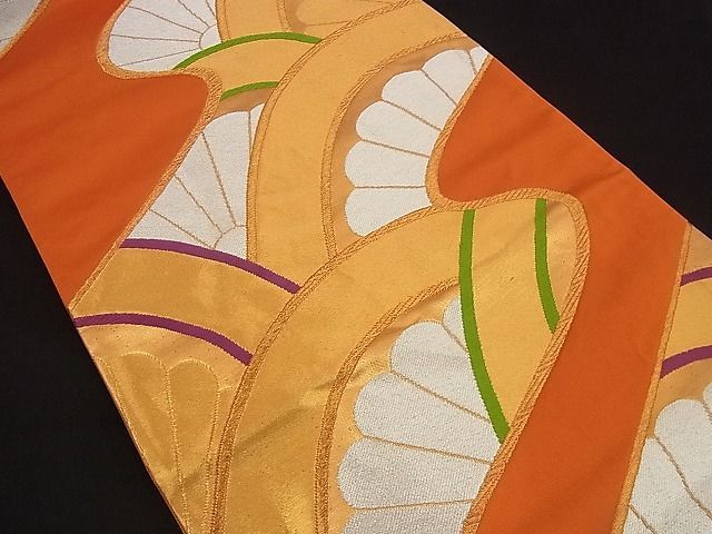 平和屋着物 六通柄袋帯 正倉院花文 銀糸 正絹 逸品 DAAK4535ic(