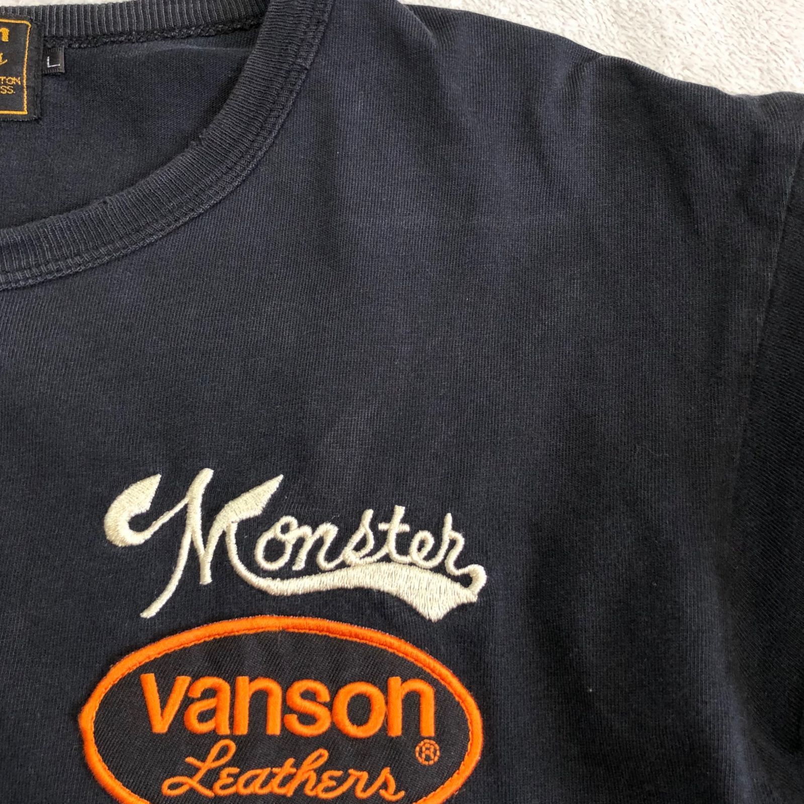 VANSON ロングスリーブTシャツ 長袖カットソー ロンT 刺繍 袖プリント 