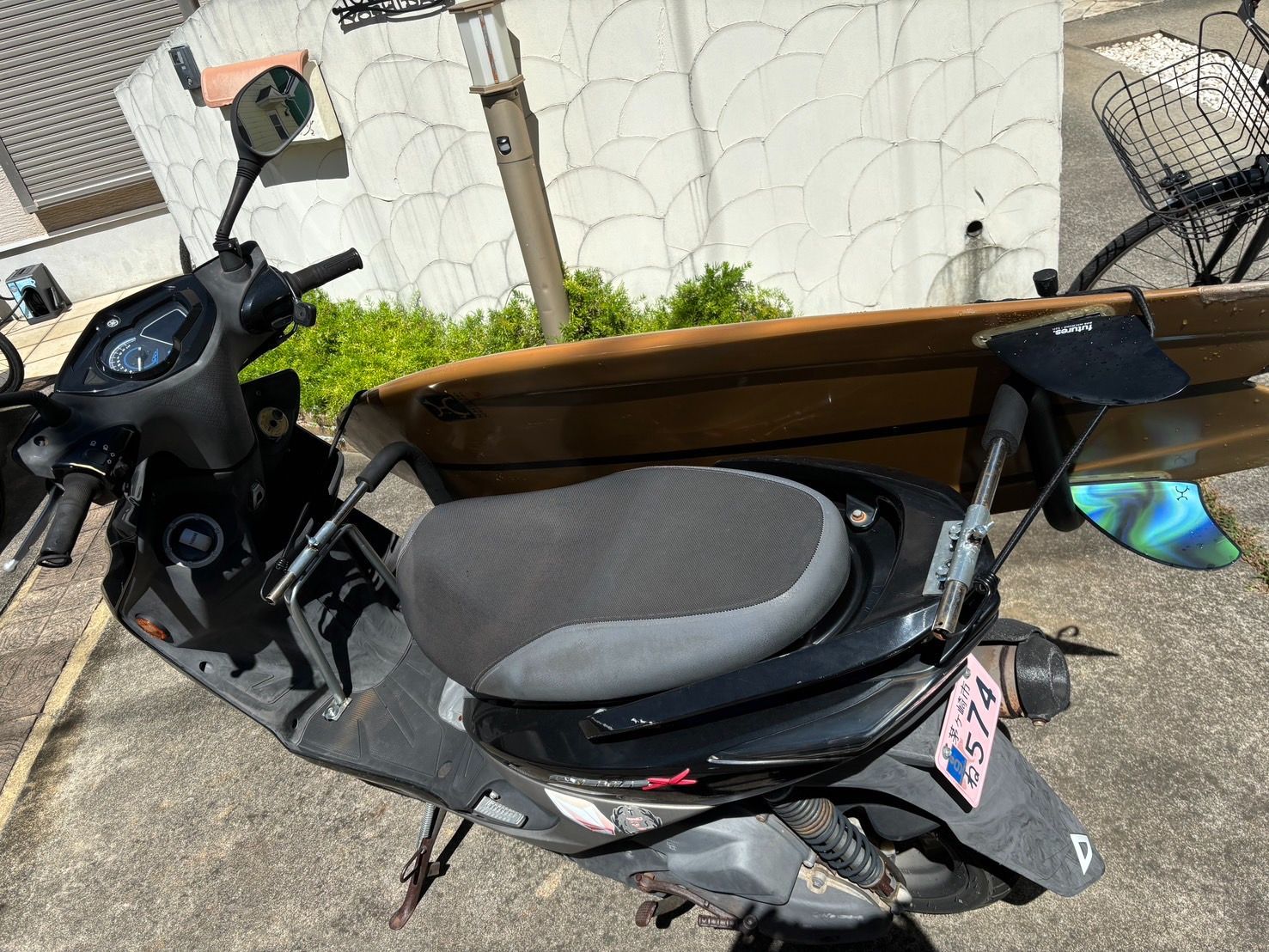 レッツアドレスシグナスFRセット原付二種原付スクーター用サーフボードキャリア シグナス、N-MAX、リード、アドレス、レッツ、FRセット販売原付