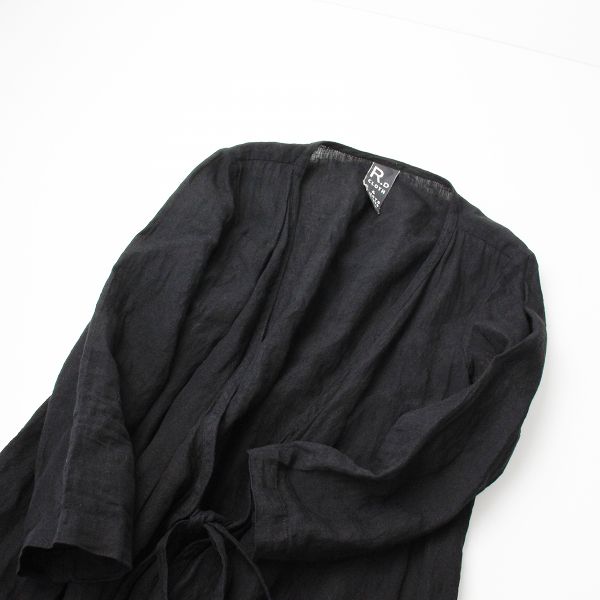 R&D.M.Co- オールドマンズテーラー リネン ローブ/ブラック 羽織り 