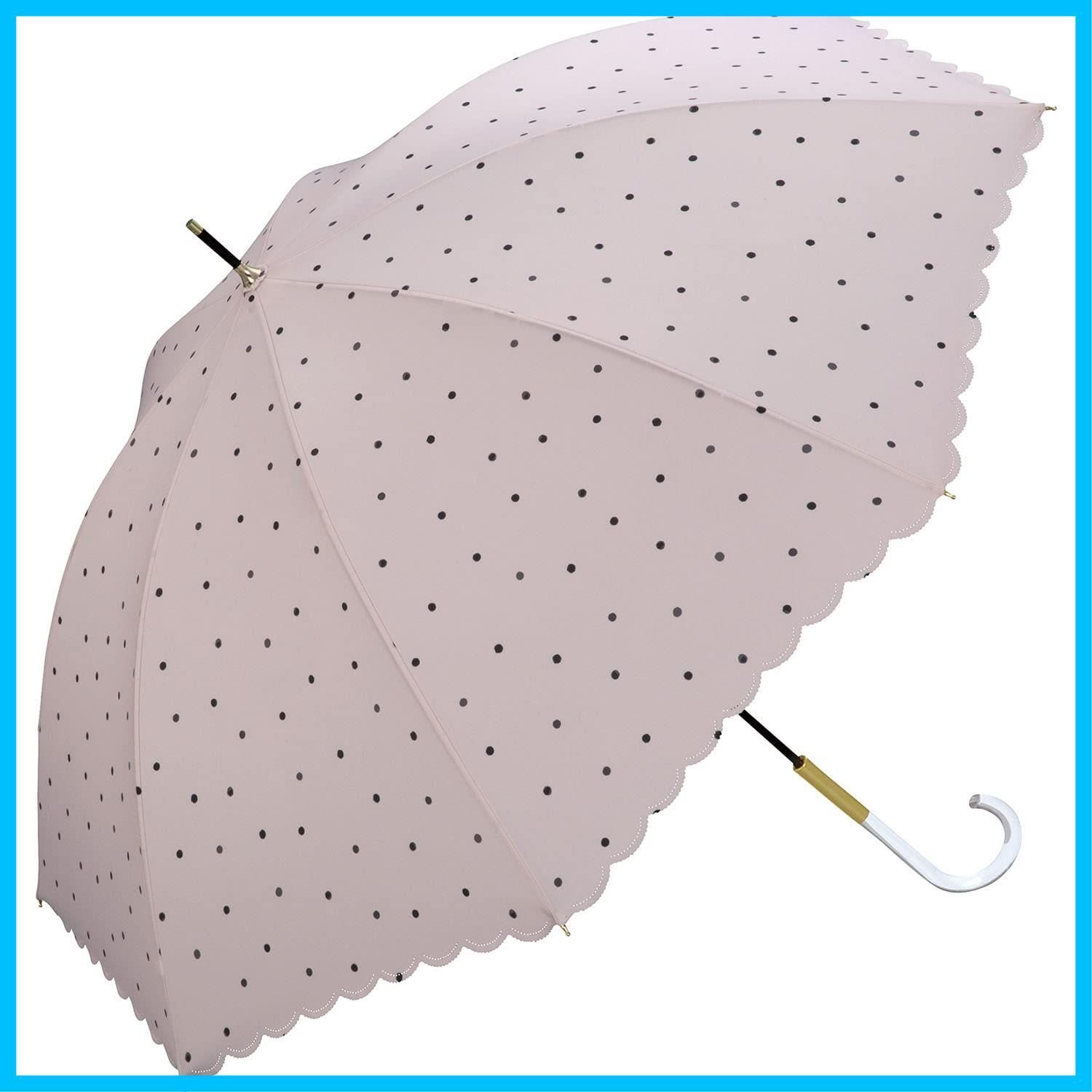 数量 晴雨兼用 レディース 大きい 大人 58 cm 水玉 ニュアンス 長傘 ハート金具 通勤 ピンク 通学 おしゃれ ミルキードット シンプル 雨傘 ベーシック 女性 Wpc 6375 01 001