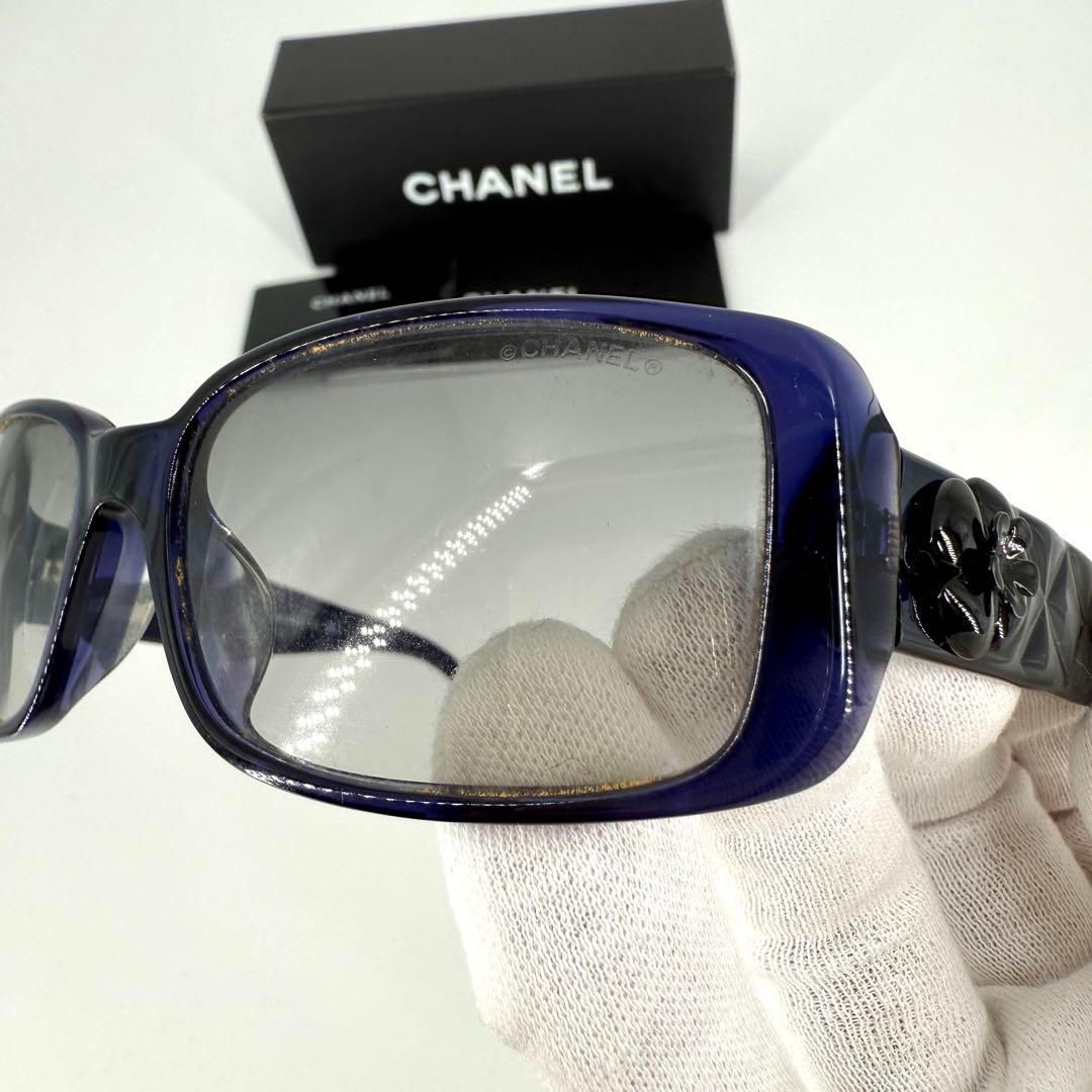 CHANEL サングラス 5111 ココマーク ブラック ブルー カメリア